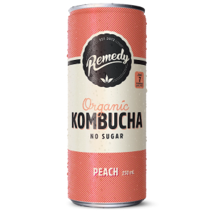 Remedy kombucha Peach Can 12x250ml